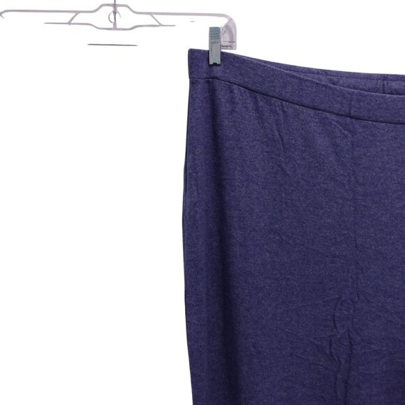 NWOT Susan Graver Lifestyle Wide-Leg Knit Pants Sz 5X Heather Blue Pull On Ankle - Picture 3 of 9